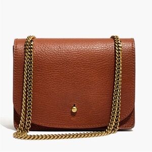 Madewell Brown Crossbody Bag with Gold Chain